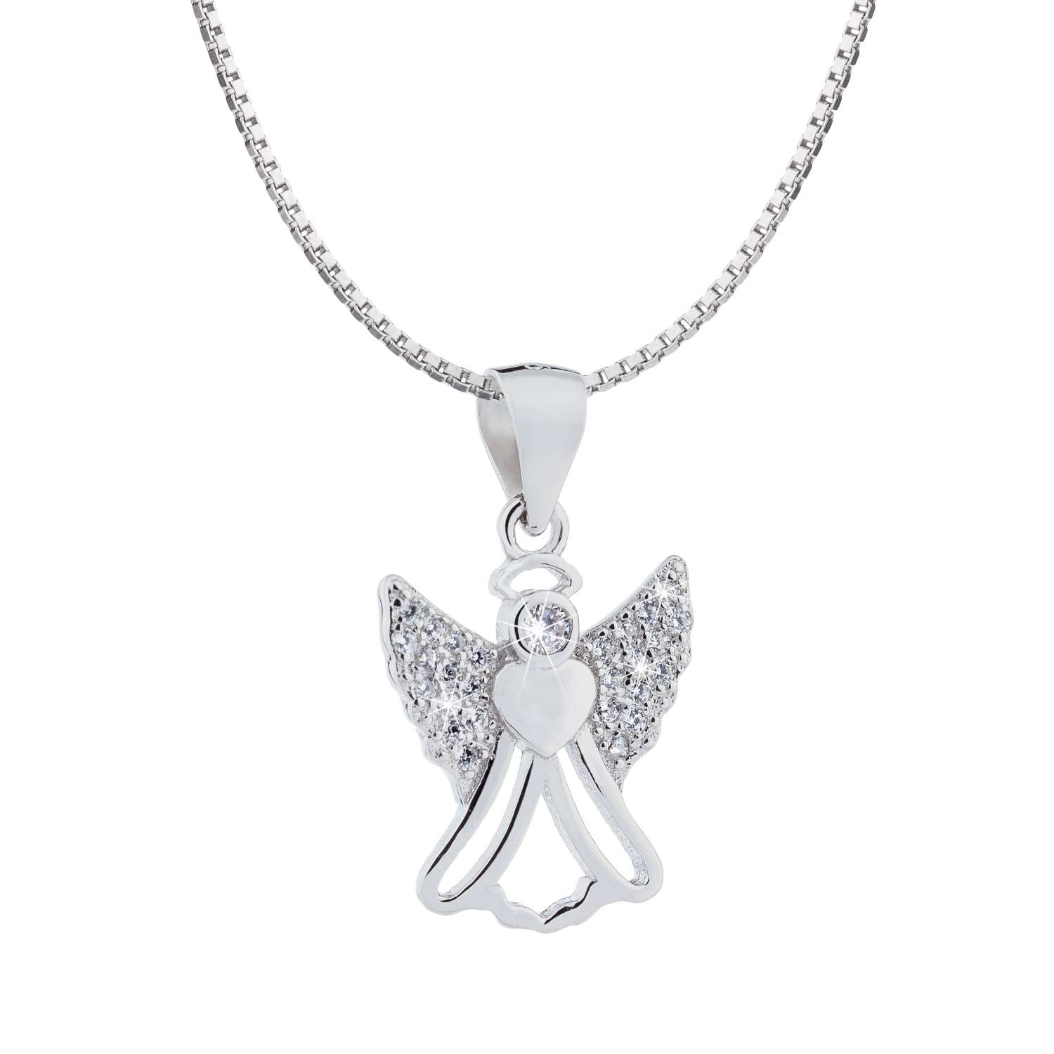 Stříbrný náhrdelník anděl Emil