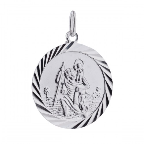 Stříbrný medailonek sv. Kryštofa