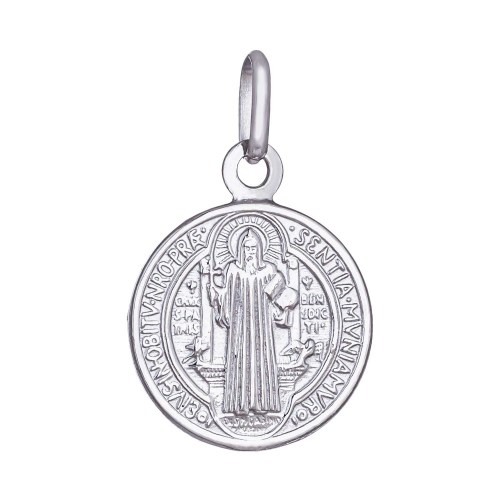 Stříbrný přívěšek medailon benediktinský kříž, oboustranný