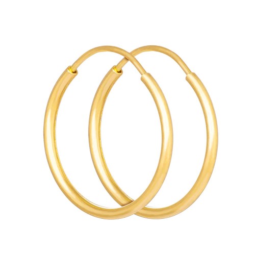 Zlaté náušnice kroužky – 14 mm, hladké