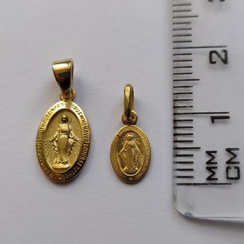Zlatá zázračná medailka panny Marie - 11 mm