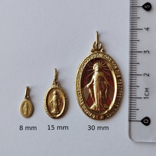 Zlatá zázračná medailka panny Marie - 30 mm